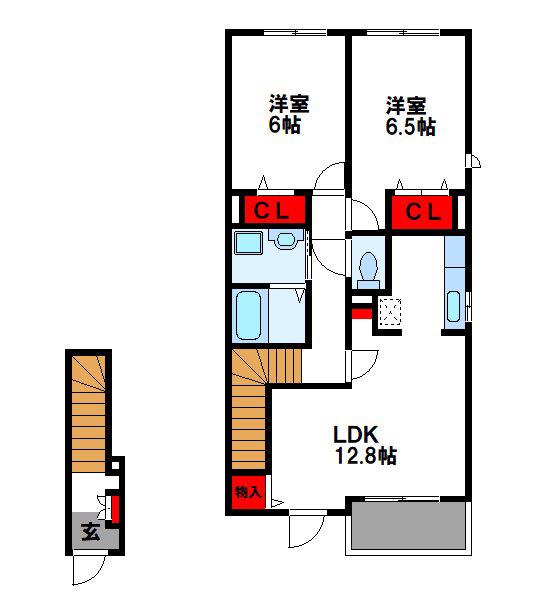 優・SELINE四番館(2LDK/2階)の間取り写真