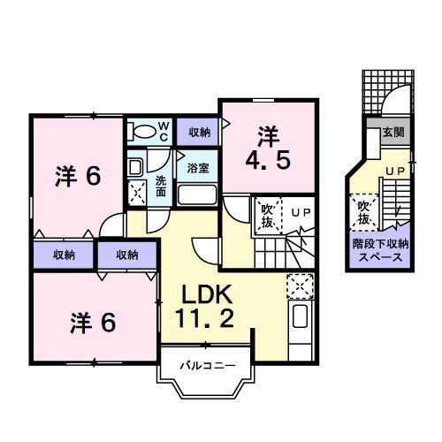 サンライト(3LDK/2階)の間取り写真