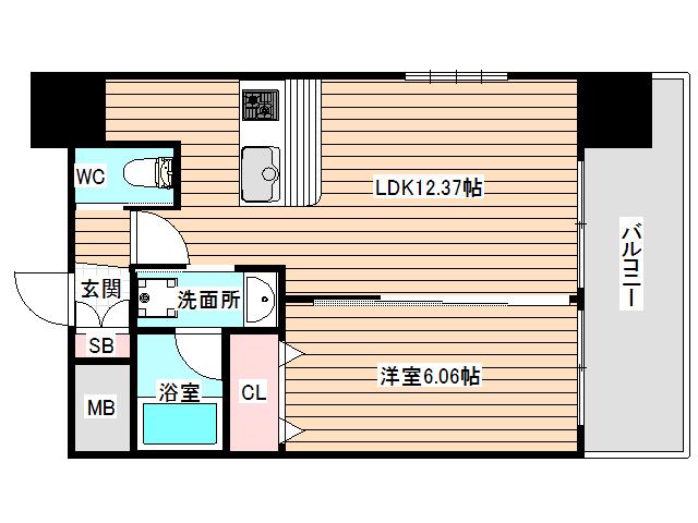 プレジオ海老江(1LDK/9階)の間取り写真