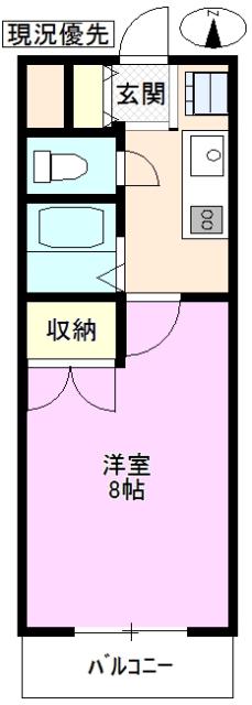 SUNNYハイツNAOE(1K/2階)の間取り写真