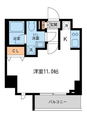 プライムアーバン住吉II(ワンルーム/2階)の間取り写真