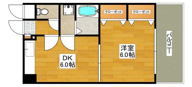 エスポワール寺内(1DK/4階)の間取り写真