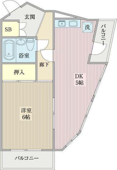 ブルーシャンピア芝川(1DK/3階)の間取り写真