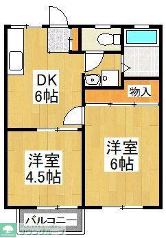 パナハイツ並木(2DK/2階)の間取り写真