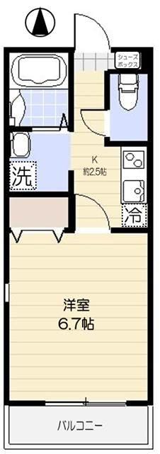 クレイス武蔵関(1K/2階)の間取り写真