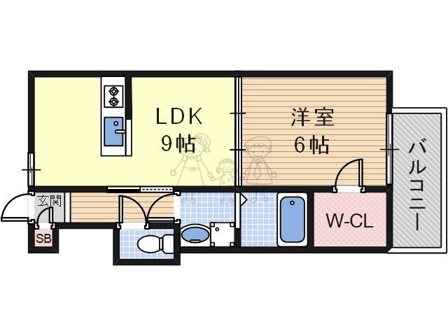 サイシンズ(1LDK/1階)の間取り写真