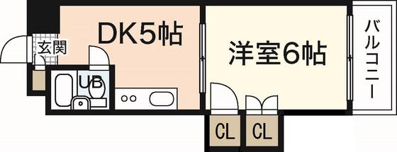 中田ビル三篠(1DK/2階)の間取り写真