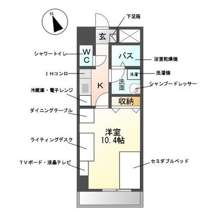M-STAGEAOI(1K/8階)の間取り写真