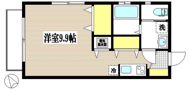 エム ワイ メゾン(ワンルーム/2階)の間取り写真