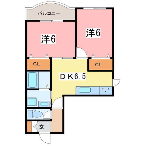 セルメゾン(2DK/1階)の間取り写真