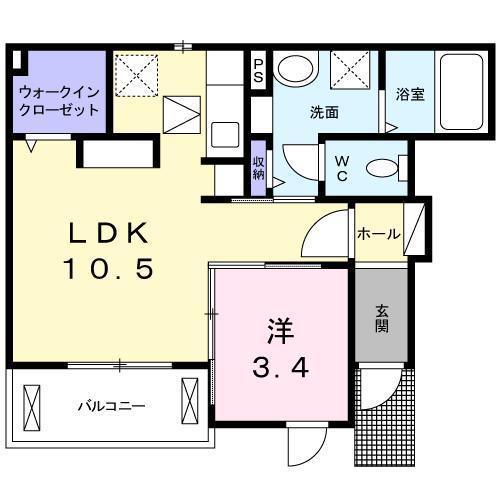 アライブ・TII(1LDK/1階)の間取り写真