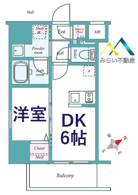 ARCOBALENOKAWASAKI(1DK/2階)の間取り写真