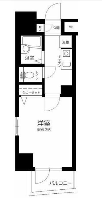 リクレイシア西麻布I番館(1K/11階)の間取り写真