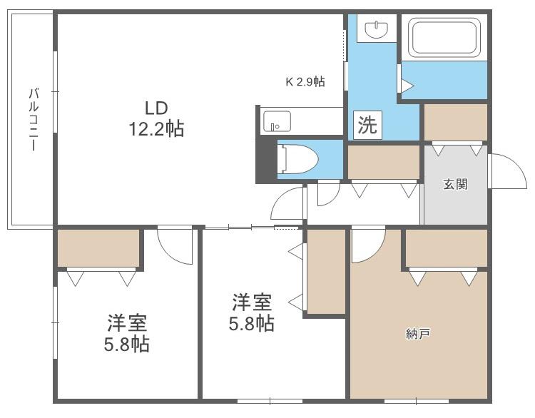WELLBRIGHT朝日RESIDENCE(3LDK/3階)の間取り写真