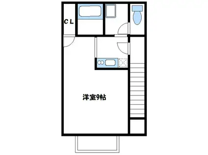 アムール上溝(1K/2階)の間取り写真