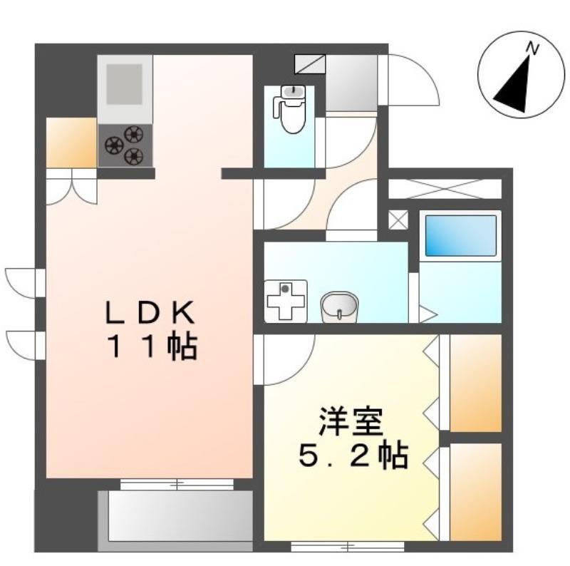 PERMANENTE(1LDK/3階)の間取り写真