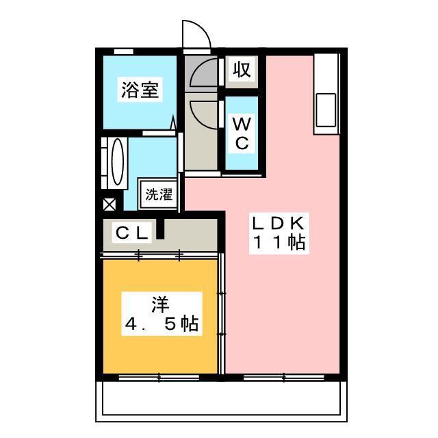 フェリーチェ(1LDK/2階)の間取り写真