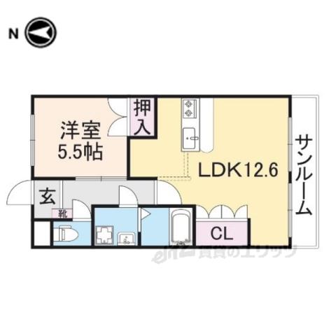 L‐STAGE(1LDK/2階)の間取り写真