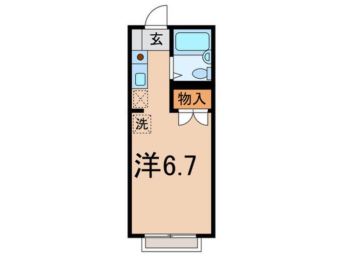 クレアコートM2(ワンルーム/2階)の間取り写真
