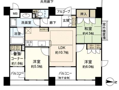 ネバーランド御所南(3LDK/10階)の間取り写真