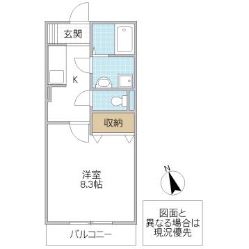 FLEUR(1K/2階)の間取り写真