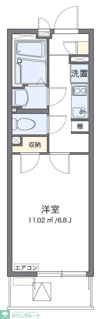 クレイノアリエッタ(1K/2階)の間取り写真