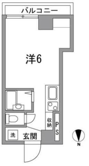 メゾン太陽(ワンルーム/3階)の間取り写真