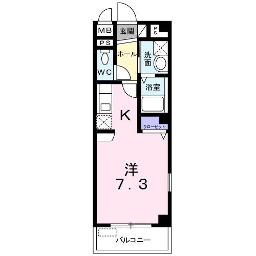 イーストウエノシバ(ワンルーム/3階)の間取り写真