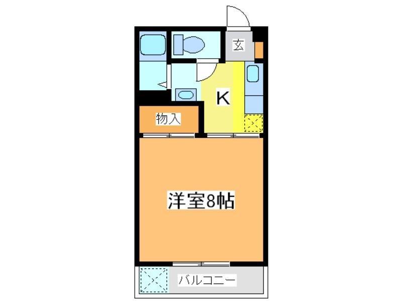 リバーサイド福村I(1K/1階)の間取り写真