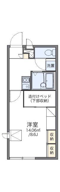 レオパレス多聞三ツ池(1K/2階)の間取り写真