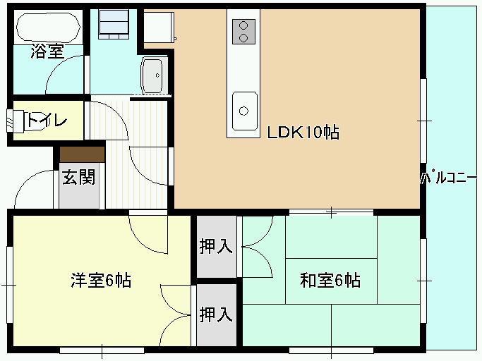 シャルム和知川原(2LDK/4階)の間取り写真