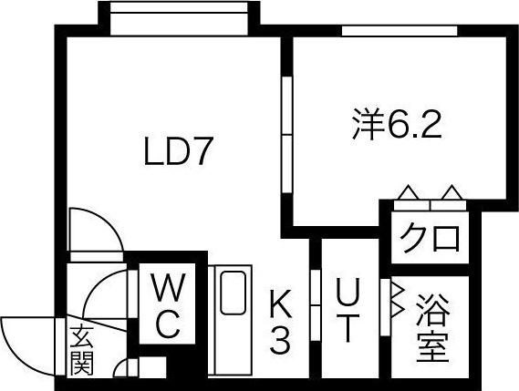 KAISER(1LDK/2階)の間取り写真