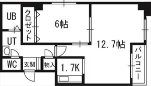 ハウスオブリザ南9条(1LDK/7階)の間取り写真