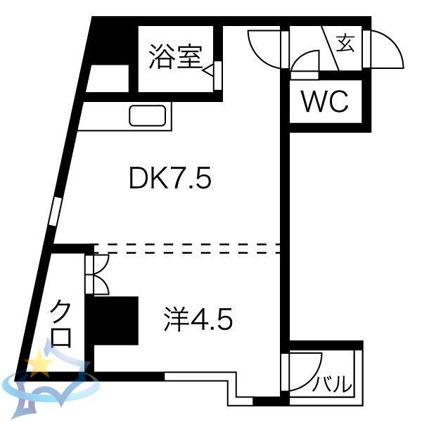 MAISON KAMUY KITAMARUYAMA(1LDK/4階)の間取り写真