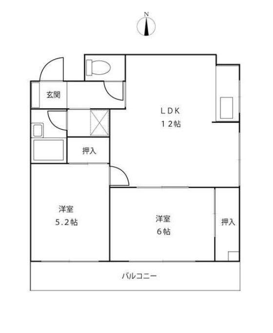 アザミハイツ(2LDK/3階)の間取り写真