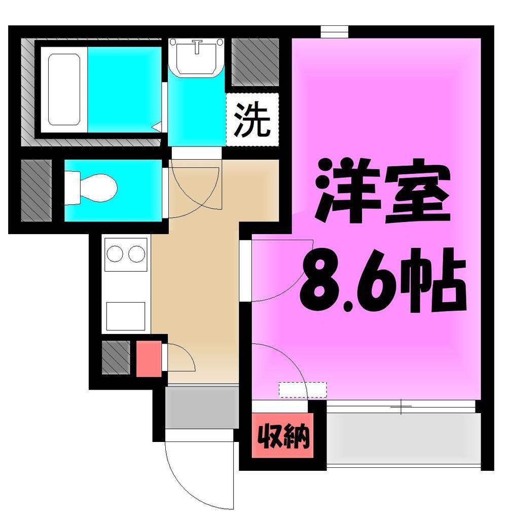 HOSOYA3(1K/1階)の間取り写真
