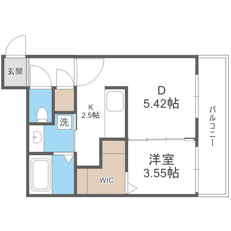PALAZZO7/8(1DK/2階)の間取り写真