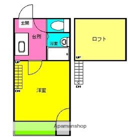 フェリーチェ唐人町(1K/2階)の間取り写真