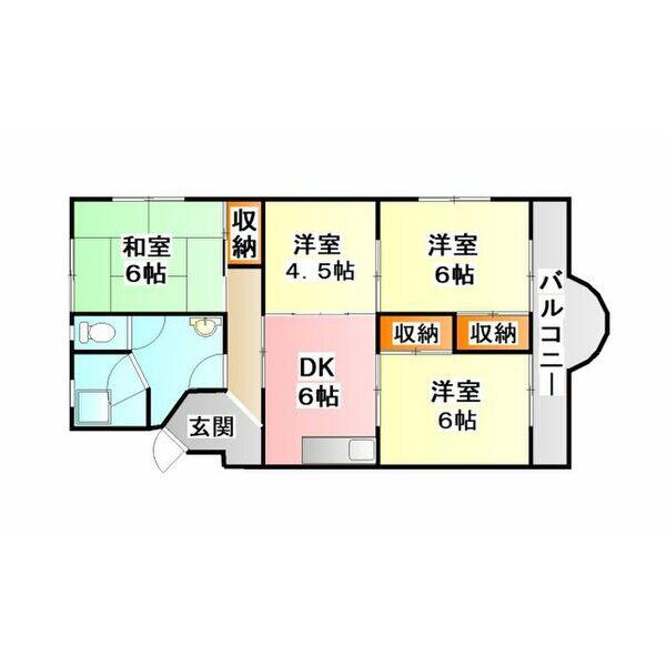 桃山グリーンハイツ(4DK/1階)の間取り写真