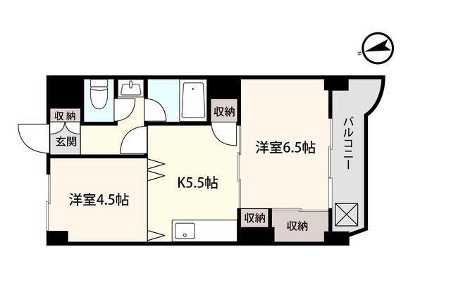 ニュー板橋ハイツ(2K/4階)の間取り写真