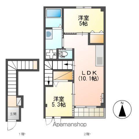 サンフィット大塚(2LDK/2階)の間取り写真