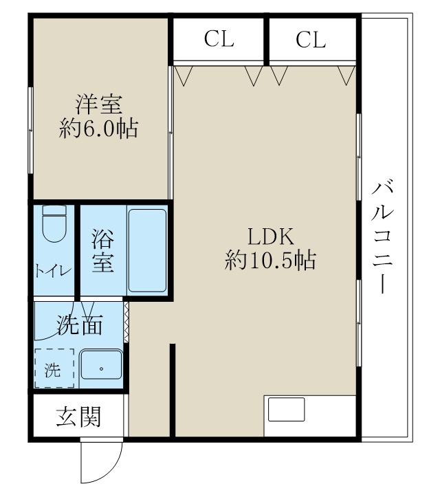 椎谷マンション(1LDK/3階)の間取り写真