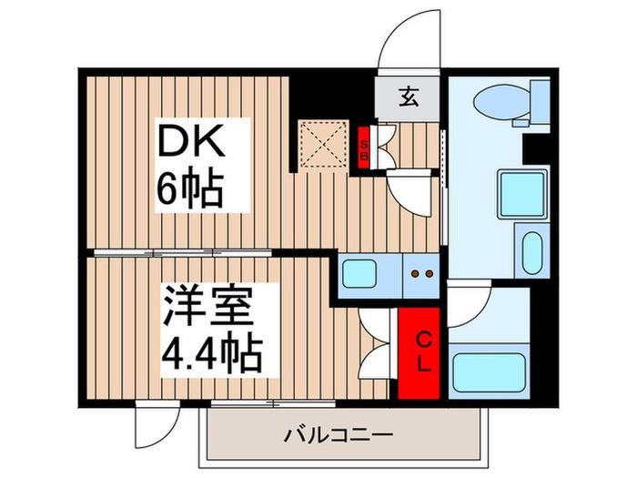 アーバンパーク東向島(1DK/1階)の間取り写真