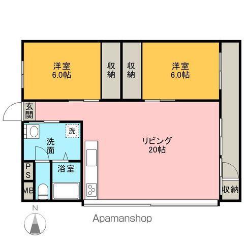 サンライフ長町(2LDK/3階)の間取り写真