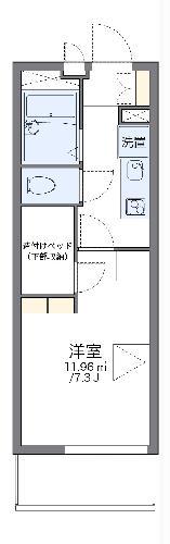 レオパレスシャルメ(1K/1階)の間取り写真
