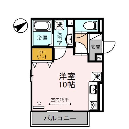 ウエストアロー阿波座(ワンルーム/3階)の間取り写真