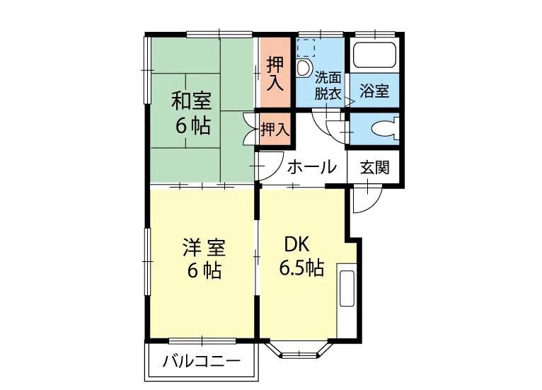 レジデンス千野E101 ア(2DK/1階)の間取り写真