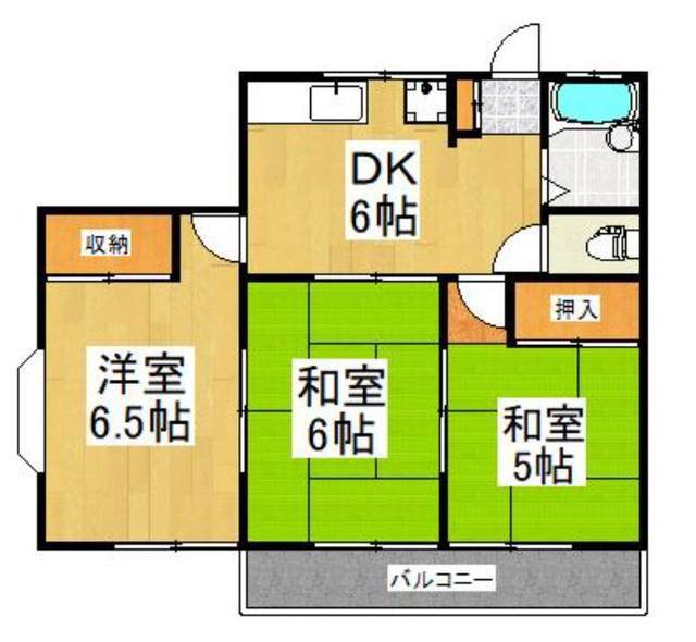 リヴェール大久保(3DK/2階)の間取り写真