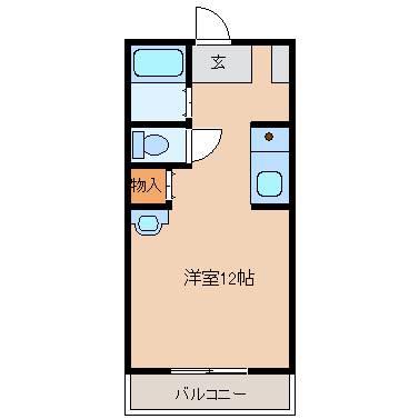コーポゆうみイン(ワンルーム/2階)の間取り写真
