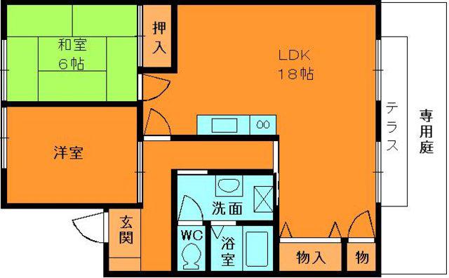 リバーシャトル(2LDK/2階)の間取り写真